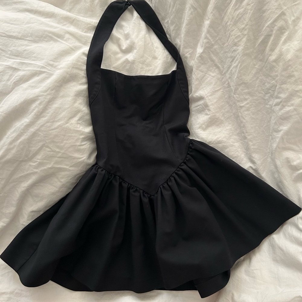 Revolve Helsa Faille Halter Mini Dress - Picture 2 of 2